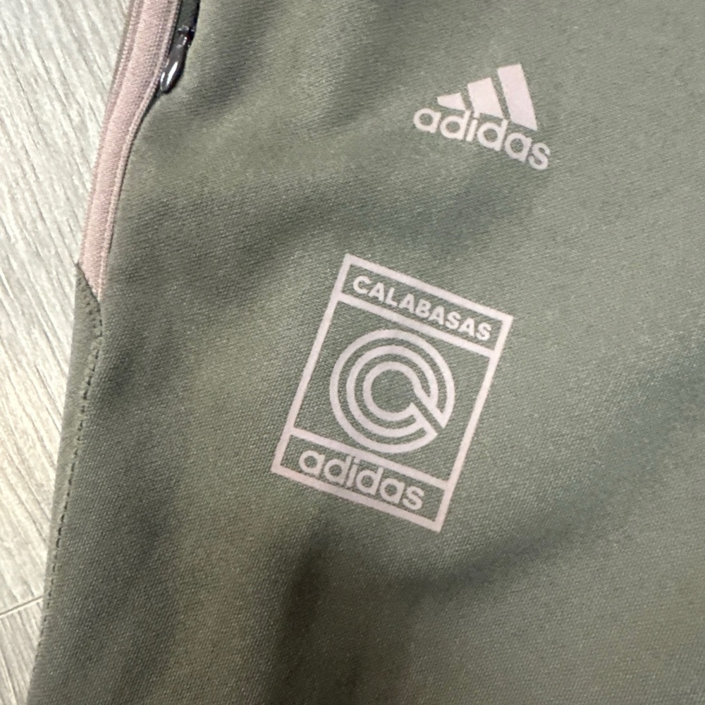 Adidas Calabasas Olive Green Track Pants - Picture 3 of 6